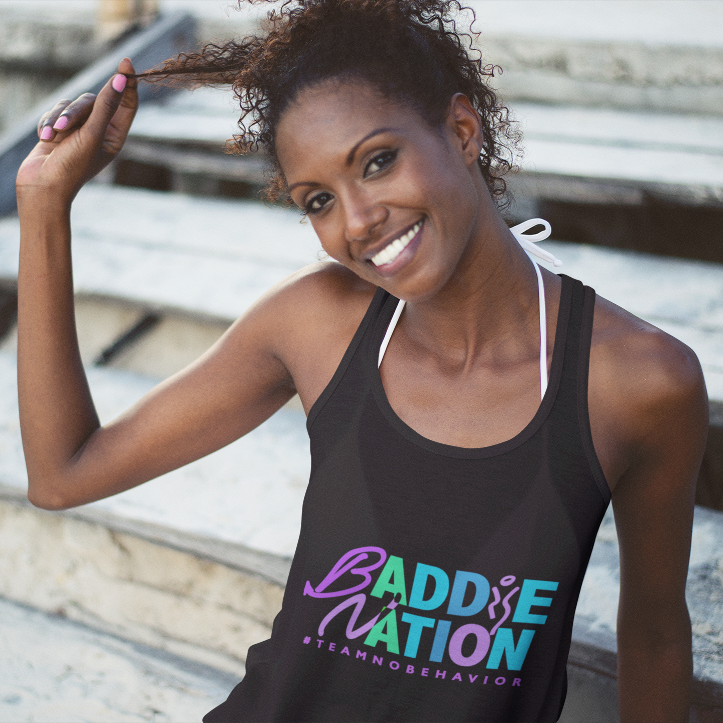Women's Baddie Energy Dry-Fit Racer-Back Tanks