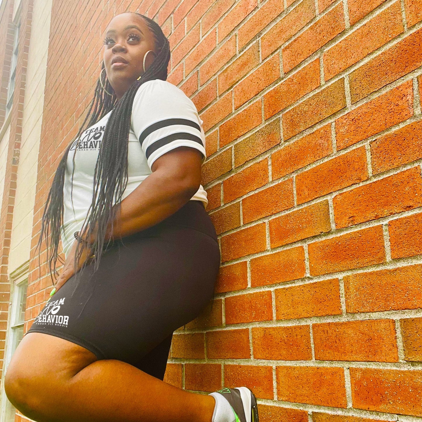 Black High-Waisted Team Biker Shorts