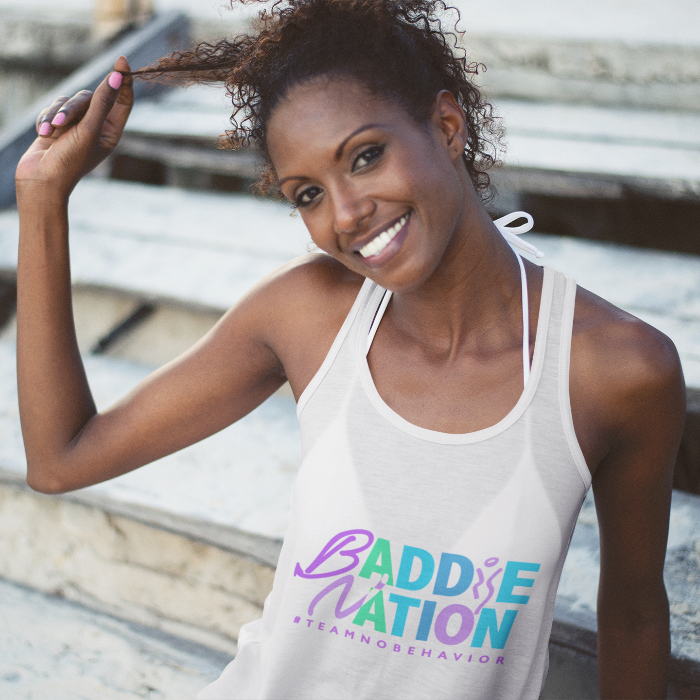 Women's Baddie Energy Dry-Fit Racer-Back Tanks