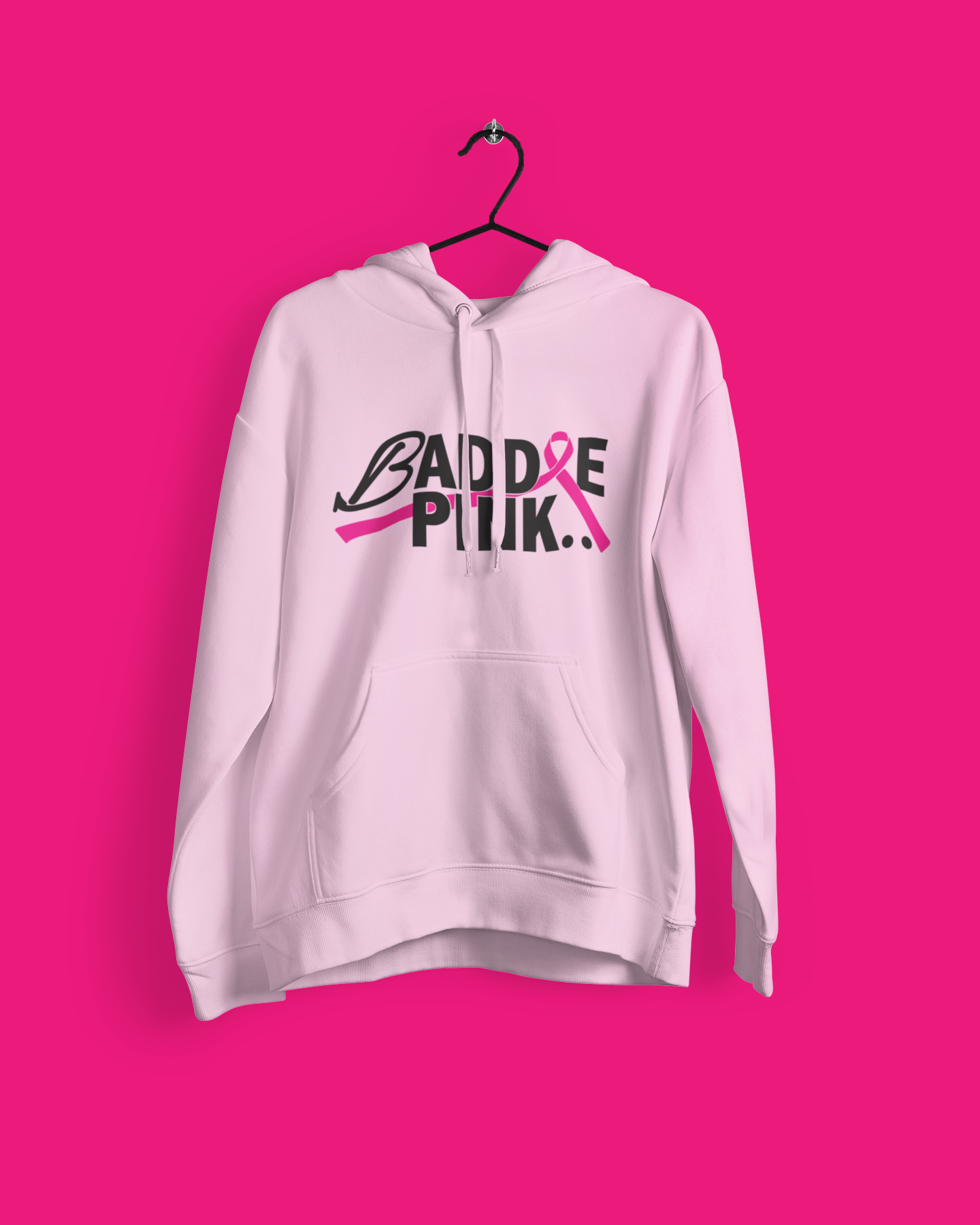 Baddie Pink Breast Cancer Awareness Unisex Hoodies