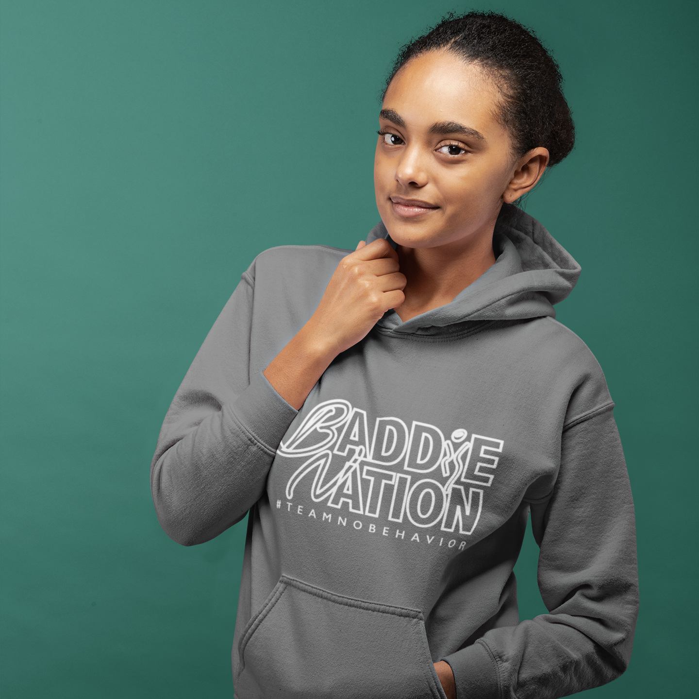 Charcoal Grey Baddie Hoodie