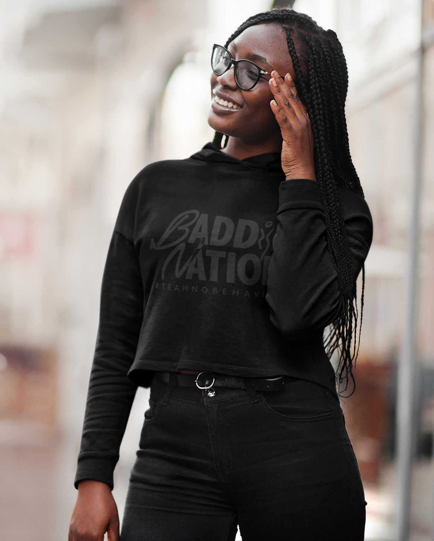 Baddie Activated Tie-Up Cropped Hoodie