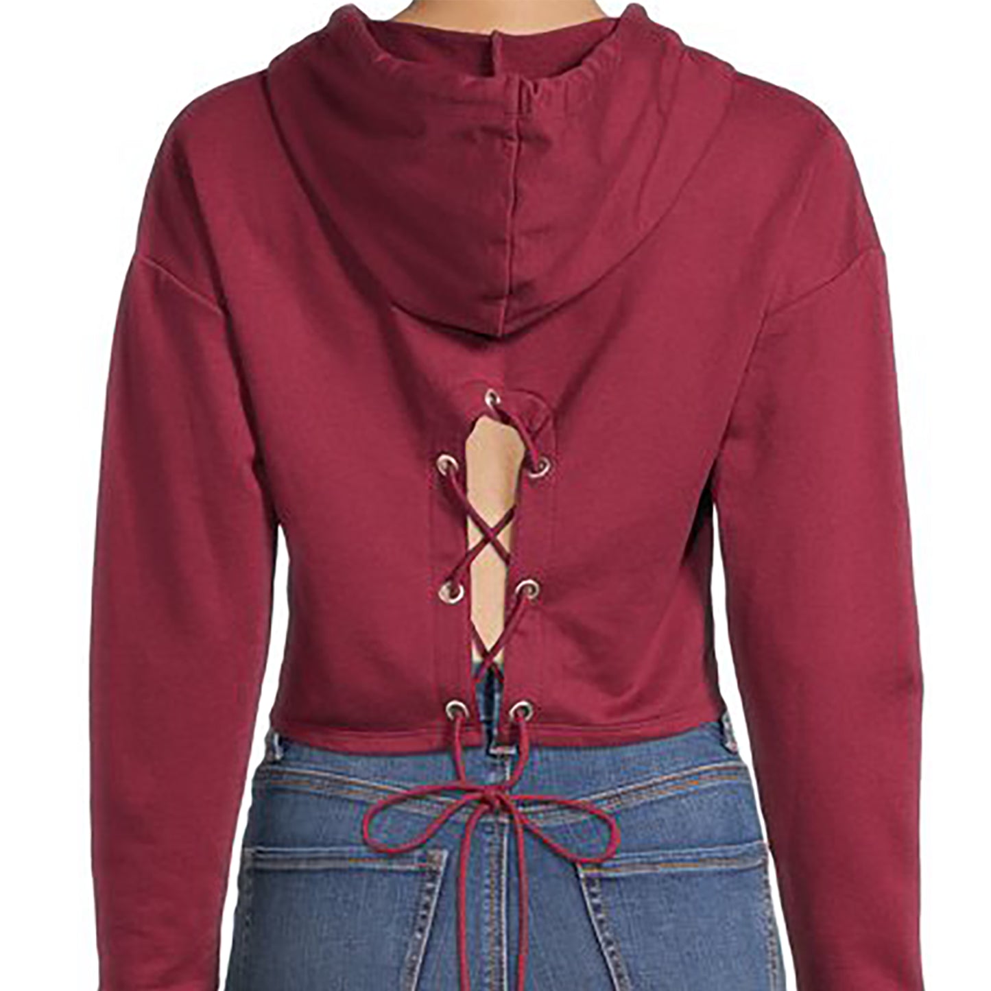 Baddie Alert Tie-Up Cropped Hoodie