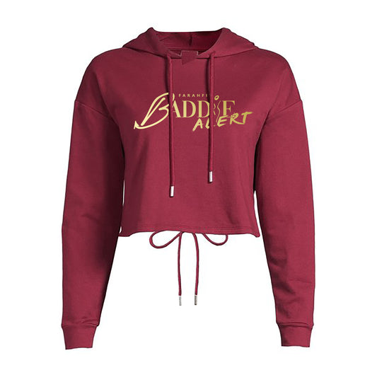 Baddie Alert Tie-Up Cropped Hoodie