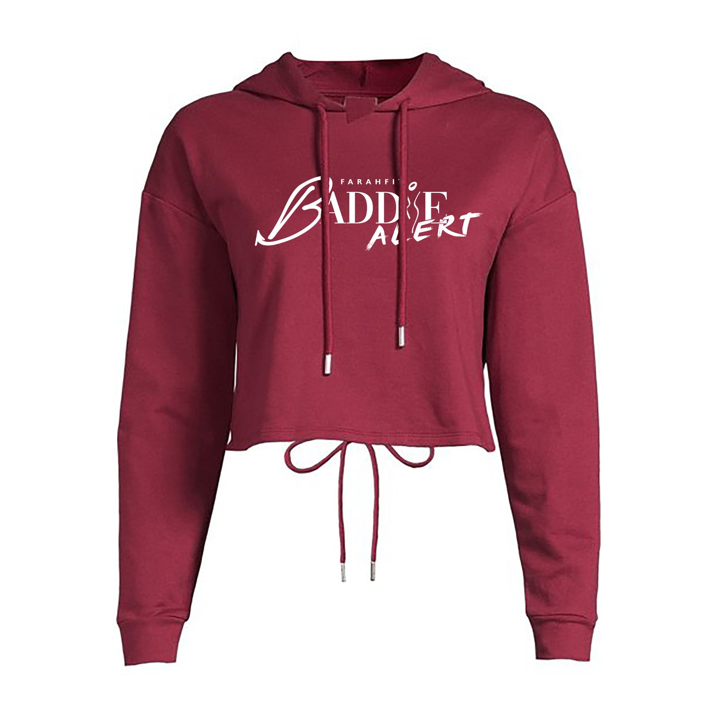 Baddie Alert Tie-Up Cropped Hoodie